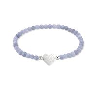 LIEBESKIND BERLIN Bracelet en forme de cœur brisé - Élégant bracelet en acier inoxydable poli - 17 cm - Imperméable et doux pour la peau, Eine Grösse, Métal, Aigue-marine