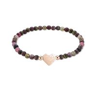 LIEBESKIND BERLIN Broken Heart Beads Bracelet élégant en acier inoxydable poli Multicolore Avec cordon de serrage réglable jusqu'à 17 cm Imperméable et doux pour la peau