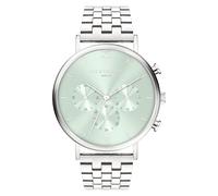 Liebeskind Berlin Chronographe pour Femme - Boîtier Rond (40 & 36 mm) - Mouvement à Quartz - Acier Inoxydable ou Cuir - Étanche 5 ATM - Design Moderne, Argenté/Menthe, 40mm, Argenté/Menthe