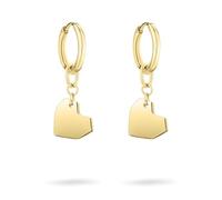 Liebeskind Berlin Créoles en acier inoxydable 2,6 cm avec pendentif en forme de cœur, 3,0 cm, Acier inoxydable, Pas de gemme