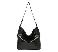 LIEBESKIND BERLIN Cuir sac à épaule Chudy Paper Touch Crinkle Hobo Bag Black noir