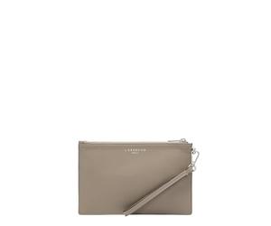 LIEBESKIND BERLIN Cuir sac d’accessoires sac à poignet Pouch Neutral Grey taupe