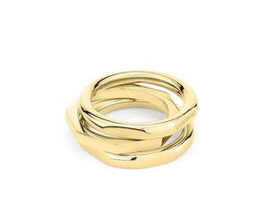 LIEBESKIND BERLIN Ensemble de bagues pour femme - Trois bagues en un en acier inoxydable, avec différentes possibilités de port - cool, moderne et adapté à un usage quotidien, Gr.54, Acier inoxydable