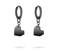 Liebeskind Berlin LJ-1485-E-26 Boucles d'oreilles créoles IP Noir, 3,0 cm, Acier inoxydable, Pas de gemme
