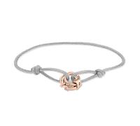 Liebeskind Berlin LJ-1648-B-21 Bracelet en tissu avec pendentif en acier inoxydable or rose IP, 21 cm, Acier inoxydable, Pas de gemme