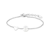 Liebeskind Berlin Pour Femmes Bijoux Avec Liebevoller Botschaft - Collier Et Bracelet En Acier Inoxydable - Motif Cœure Et Ronde Pendentif Avec Botschaft Die De Cœurs Kommt