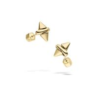LIEBESKIND BERLIN Spikes Boucles d'oreilles en acier inoxydable IP Gold 1 cm Fermeture étanche et douce pour la peau