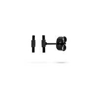 LIEBESKIND BERLIN Twist Boucles d'oreilles en acier inoxydable - IP noir - 0,7 cm - Fermeture à clip - Imperméable & doux pour la peau