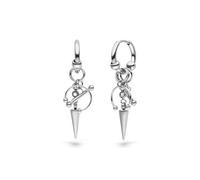 LIEBESKIND BERLIN Urban Chic Boucles d'oreilles - Créoles en acier inoxydable - Argent - 3,8 cm - Fermeture à charnière - Imperméable & doux pour la peau