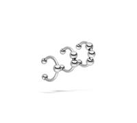 LIEBESKIND BERLIN Urban Chic Earcuff Set de boucles d'oreilles en acier inoxydable Argenté 1,4 cm Imperméable et doux pour la peau