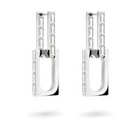 Liebeskind Boucles d'oreilles créoles Berlin de 3,8 cm en acier inoxydable avec pierres de zircone - À porter de manière variable