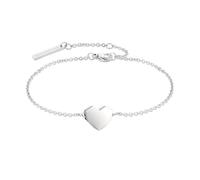 Liebeskind Bracelet Berlin de 21 cm en acier inoxydable avec pendentif en forme de cœur, 21 cm, Acier inoxydable, Pas de gemme