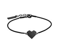 Liebeskind Bracelet femme coeur acier inoxydable argent 20 cm (noir), LJ-0328-B-V 17
