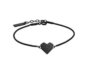 Liebeskind Bracelet femme coeur acier inoxydable argent 20 cm (noir), LJ-0328-B-V 17