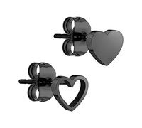 LIEBESKIND Clous D’oreilles Pour Femme, Acier Inoxydable (Noir)