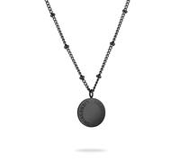 Liebeskind Collier Berlin 45 cm en acier inoxydable avec pendentif rond logo, 47 cm, Acier inoxydable, Pas de gemme