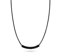 LIEBESKIND Collier Berlin - Collier en acier inoxydable - Noir IP - Chaîne serpent ronde réglable jusqu'à 45 cm - Imperméable et doux pour la peau