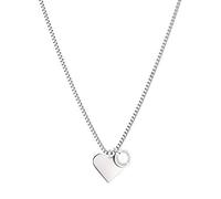 Liebeskind LJ-0503-N-45 Collier en forme de cœur argenté en acier inoxydable pour femme 45 cm taille unique