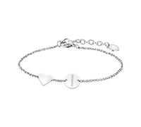 LIEBESKIND LJ-0521-B-20 Gourmette Avec Pendentifs, Acier Inoxydable, 20 cm, Argenté, Taille Unique