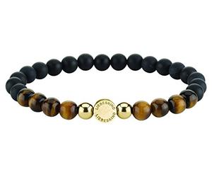 Liebeskind Unisexe Acier Ronde Onyx Charms et perles