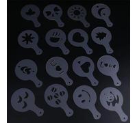 LiebeWH 16pcs Modèle de café en Plastique Pochoirs de café Pochoirs d'art Latte