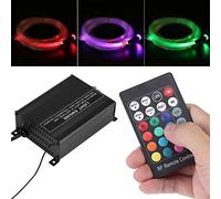 LiebeWH 16W Rgbw Led Fibre Optique Glasfaser Sternenhimmel Set 16W Led Fibre Kit de Décoration de Plafond Moteur de Lumière avec Câbles Télécommande Eu Plug