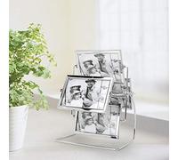 LiebeWH Cadre Photo Rotatif en Métal, Design de Grande Roue Vintage avec Verre, Cadre Photo, Support de Table de Bureau Stable pour Photos de Famille, Largement utilisé pour la Décoration de la Maison