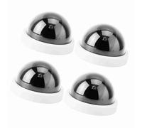 LiebeWH Caméra de Simulation de Dôme Factice, Lumière LED Clignotante Durable pour la sécurité de la Maison, Adaptée aux Marchés de Bureaux, Parcs, Supermarchés, 4 Pièces (White)