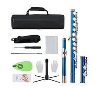 LiebeWH Flûte en do à 16 Clés à Trou fermé, Matériau en Cupronickel avec un Design Violet Exquis, Comprend un étui de Transport, des et des Mini Tournevis pour la Performance et la Pratique (Bleu