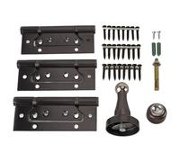 LiebeWH Kit de Charnière de Porte, Butée de Porte Magnétique de 5 Pouces en Acier au Manganèse de qualité Supérieure, Rotation à 360 Degrés, Charge élevée, Ouverture Silencieuse pour Chambre à (GREY)