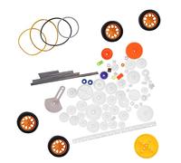 LiebeWH Kit d'engrenages en Plastique de 78 Pièces, Ensemble d'engrenages de Bricolage avec Accessoires de Support de Bagues de Pneu 'essieu, Pièces de Rechange en Plastique de qualité Supérieure