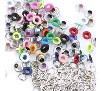 LiebeWH Kit d'œillets en Métal de 1 à 5 Pouces, 100 Ensembles d'œillets à Trou Rond de 5 Mm pour l'artisanat du Cuir, des Lacets, des Ceintures, des Vêtements, des Chapeaux, des Sacs avec Options