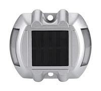 LiebeWH Lampe de Route à énergie Solaire en Aluminium de Coulée 6 LED Lampe de Marche de Route de Lumière de Voie D'allée Extérieure pour L'éclairage de la Route (blanc clignotant)