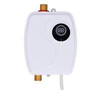 LiebeWH Mini Chauffe-eau électrique Petit Chauffe-eau sans Réservoir Compact avec Entrée et Sortie en Laiton à écran Tactile pour Cuisine Salle de Bain RV (Prise UE 220V)