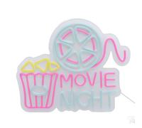 LiebeWH Panneau Néon LED pour Soirée Cinéma, avec Motif Pop-corn, Alimentation USB à intensité Variable, pour Décoration de Cinéma Maison, Applique Murale pour Salle de