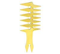LiebeWH Peigne à Cheveux à L'huile Double Face Peigne Doux pour le Cuir Chevelu pour Hommes, à Dents Larges Portable pour Voyager en Matériau ABS 7,9 X 3,1 X 0,2 Pouces (GOLD)