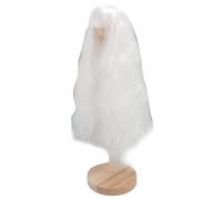 LiebeWH Perruques de Poupée Perruque Longue Ondulée Fibre Douce Haute Température avec Frange Tête de 18,5 à 21 Cm pour Poupée Articulée à 4 Boules Intelligente Légère Cheveux de Remplacement (WHITE)