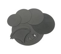 LiebeWH Silencieux de Batterie, Coussinets de Sourdine d'entraînement, Kit de Réduction du Bruit de 8 Pièces pour Batterie et Cymbales, Matériau EBR Noir, Solution de Silencieuse pour la Pratique à