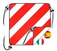 LIEBFIT Panneau d'avertissement réfléchissant 2 en 1 - En aluminium - Avec 4 sangles de serrage - Pour porte-vélos, camping-cars - 50 x 50 cm