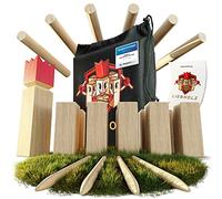 Liebholz ® Jeu de Lancer Kubb Viking Original [vainqueur du Test] avec Sac de Transport et Instructions de Jeu | Échecs suédois en Bois d'hévéa FSC | Jeu Viking XL Robuste pour Une Utilisation en ext