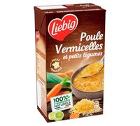 LIEBIG - Soupe Bouillon Poule Gourmande aux Vermicelles et Légumes Frais, Format 1L - Le lot de 3