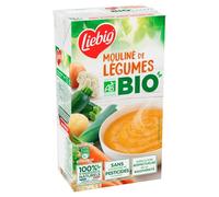 LIEBIG - Soupe Mouliné Bio Carottes Pommes de Terre Oignons et Courgette à la Crème - la brique de 1L - Le Lot De 4