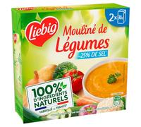 LIEBIG - Soupe Mouliné de Légumes -25% de Sel Carotte Panais et Brocoli - les 2 briques de 30cl - Le Lot De 4