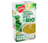LIEBIG - Soupe Mouliné de Légumes Verts Bio Courgette Brocoli et Épinard - la brique de 1L - Le Lot De 4
