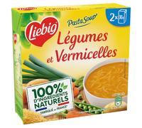 LIEBIG - Soupe PastaSoup Velouté Légumes et Vermicelles Carotte Potiron et Petits Pois - les 2 briques de 30cl - Le Lot De 4