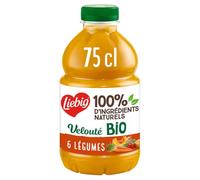 LIEBIG - Soupe Velouté Carotte Potiron et Tomates Bio au Sel de Mer - la bouteille de 75cl - Le Lot De 4
