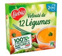 LIEBIG - Soupe Velouté de 12 Légumes Carotte Poireau Potiron Navet et Brocoli - les 2 briques de 30cl - Le Lot De 4