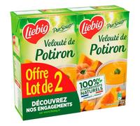 LIEBIG - Soupe Velouté de Potiron à la Crème Fraîche et au Beurre - les 2 briques de 1L - Le Lot De 3