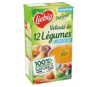 LIEBIG - Soupe Velouté Légère aux 12 Légumes, Faible en Sel pour une Pause Santé (1L) - Lot de 4 - vendu par Lot