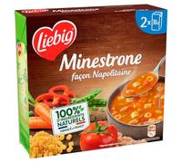 LIEBIG - Soupe Velouté Minestrone Façon Napolitaine aux Pâtes et Basilic - les 2 briques de 30cl - Le Lot De 4